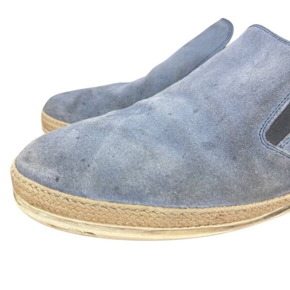 Tods Mens Blue Suede Spell Out Logo Espadrille Loafers Slip On Shoes sz 10.5 main image 11